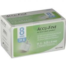 AGO PER PENNA DA INSULINA ACCU-FINE PEN NEEDLE ACCU-CHEK GAUGE 31 X 8MM 100 PEZZI - Farmaciapacini.it