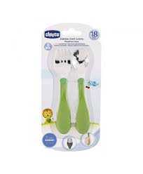 CHICCO POSATE INOX 18M+ VERDE - Farmaciapacini.it