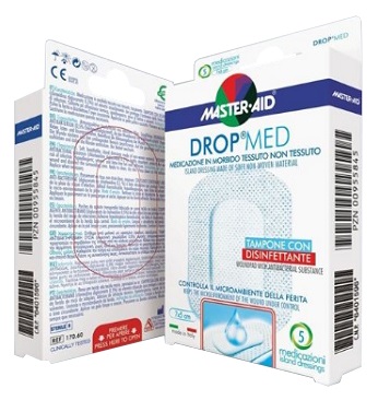 MEDICAZIONE COMPRESSA AUTOADESIVA DERMOATTIVA IPOALLERGENICA AERATA MASTER-AID DROP MED 10X8 5 PEZZI - Farmaciapacini.it