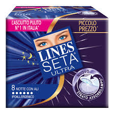 LINES SETA ULTRA ASSORBENTI DA NOTTE 8 PEZZI - Farmaciapacini.it