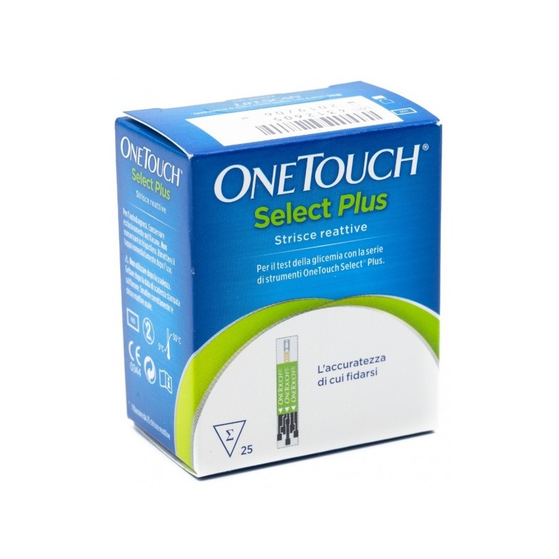 STRISCE MISURAZIONE GLICEMIA ONETOUCH SELECT PLUS 25 STRISCE - Farmaciapacini.it