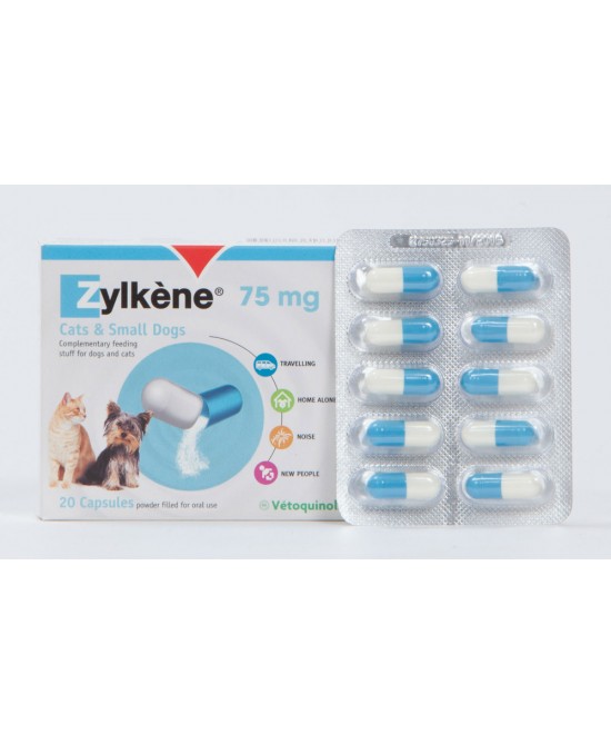 ZYLKENE CANI E GATTI FINO A 10KG 20 CAPSULE 75 MG - Farmaciapacini.it