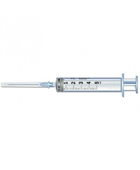 SIRINGA PIC MONOUSO STERILE CON AGO MONTATO MISURA GUAGE21X1 1/2 CAPACITA' 5ML LUER CENTRALE 1 PEZZO - Farmaciapacini.it