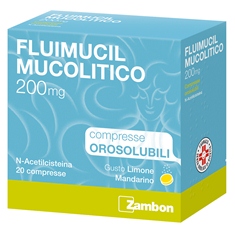 Zambon Fluimucil Mucolitico 200mg Trattamento Affezioni Respiratorie 20 Compresse Orosolubili - Farmaciapacini.it