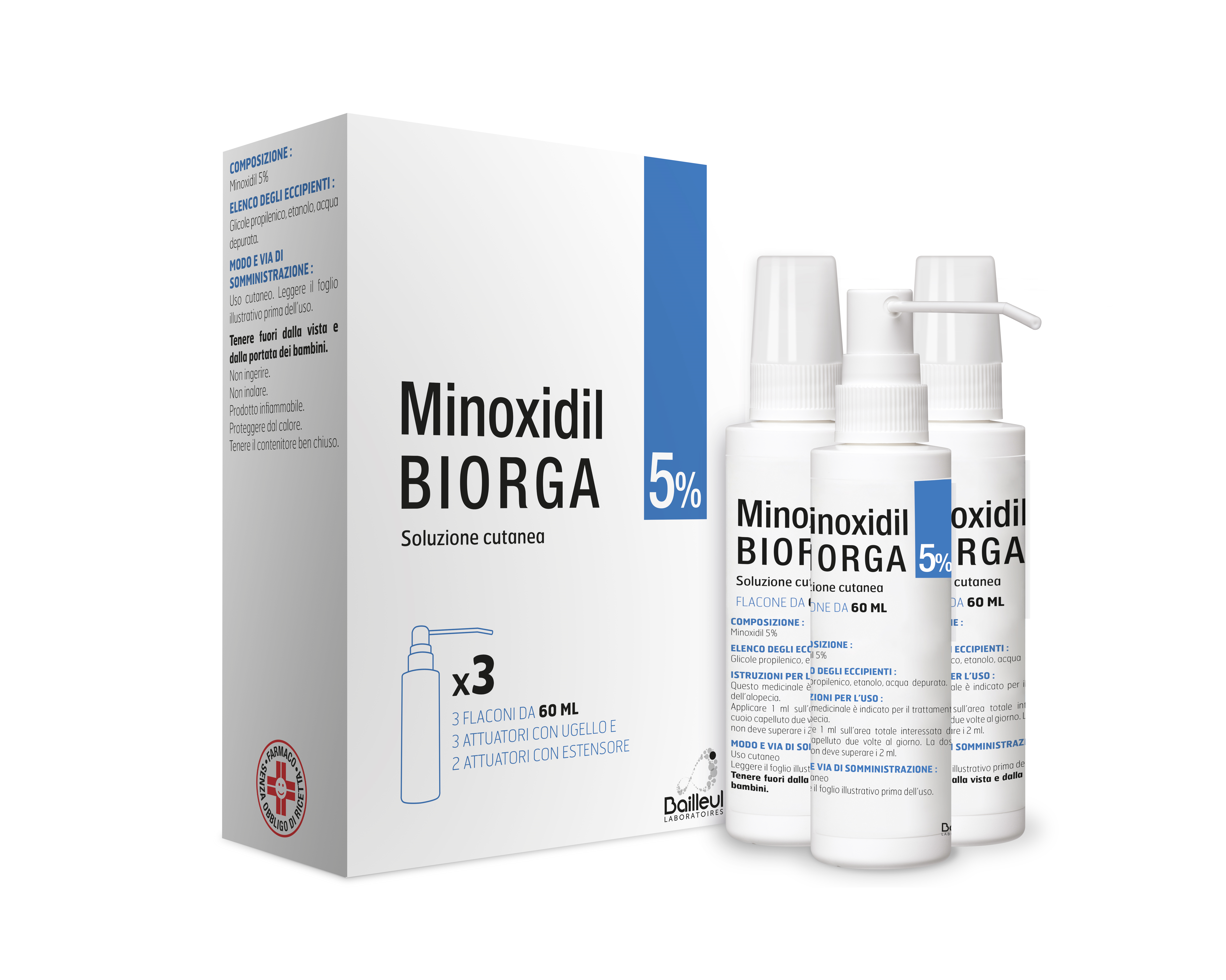 MINOXIDIL BIORGA*SOL CUT 3FL5% - Farmaciapacini.it