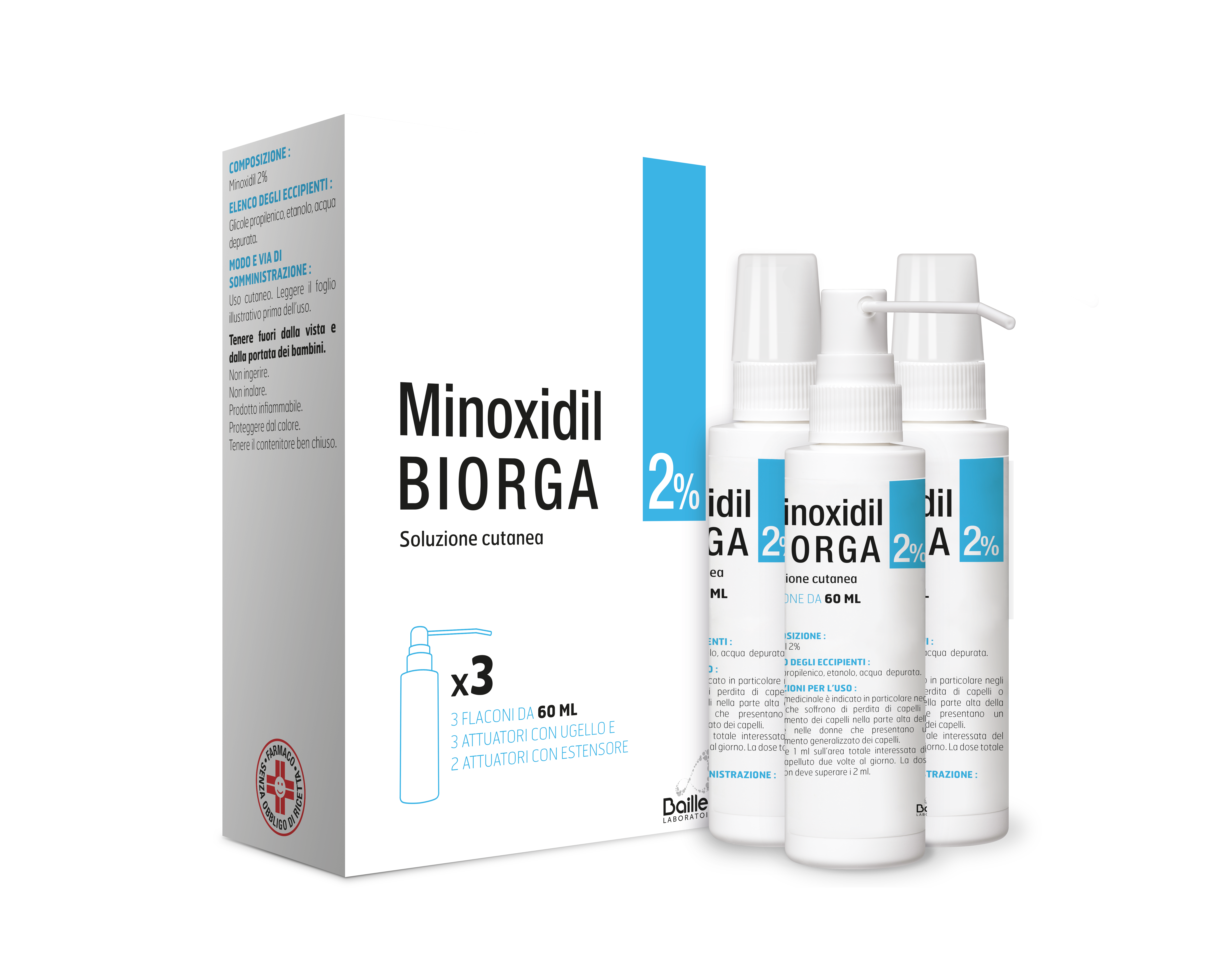 MINOXIDIL BIORGA*SOL CUT 3FL2% - Farmaciapacini.it