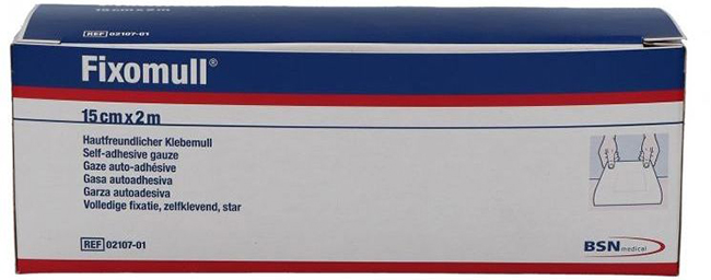 FASCIA AUTOADESIVA IPOALLERGENICA FISSAGGIO SU AMPIA SUPERFICIE FIXOMULL. SUPPORTO IN GARZA DI VISCOSA COLORE BIANCO MASSA IN POLICARBONATO SENZA RESINE E GOMME NATURALI. 15X1000CM - Farmaciapacini.it
