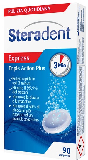 STERADENT TRIPLE ACTION PLUS 90 COMPRESSE PULENTI - Farmaciapacini.it