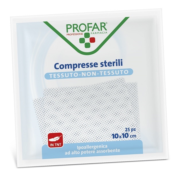 COMPRESSE IN TESSUTO NON TESSUTO 10 X 10 CM 25 PEZZI PROFAR - Farmaciapacini.it