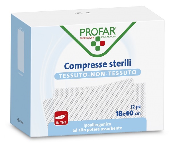 GARZA COMPRESSA TESSUTO NON TESSUTO 18X40 CM 12 PEZZI PROFAR - Farmaciapacini.it