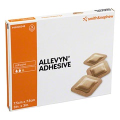 MEDICAZIONE IDROCELLULARE ADESIVA STERILE ALLEVYN ADHESIVE ALTAMENTE ASSORBENTE IN SCHIUMA DI POLIURETANO A STRUTTURA TRISTRATIFICATA 7,5X7,5CM 3 PEZZI - Farmaciapacini.it