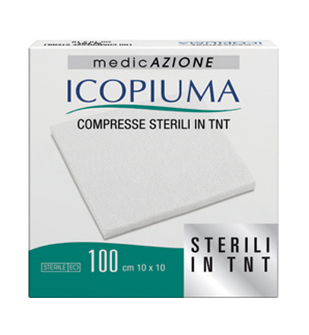 ICOPIUMA GARZA COMPRESSA IN TESSUTO NON TESSUTO ADESIVA 10X10 CM 100 PEZZI - Farmaciapacini.it