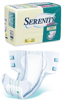 PANNOLONE PER INCONTINENZA SERENITY SOFTDRY FORMATO EXTRA TAGLIA LARGE 30 PEZZI - Farmaciapacini.it