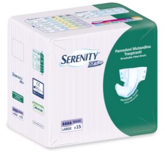 PANNOLONE PER INCONTINENZA SERENITY SOFTDRY FORMATO MAXI TAGLIA LARGE 15 PEZZI - Farmaciapacini.it