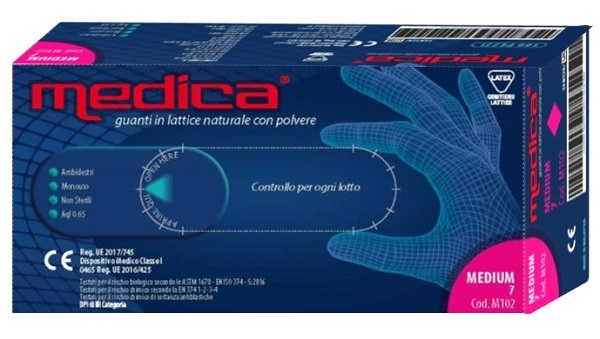 MEDICA GUANTO LATTICE N/STERILE CON POLVERE DM MISURA M 100 PEZZI - Farmaciapacini.it
