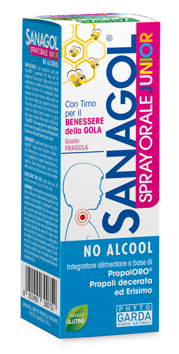 SANAGOL SPRAY JUNIOR PROPOLI FRAGOLA 20 ML - Farmaciapacini.it