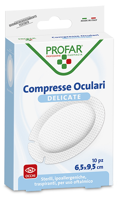 COMPRESSE OCULARI CON GARZA ANTIADERENTE 9,5X6,5 CM 10 PEZZI PROFAR - Farmaciapacini.it