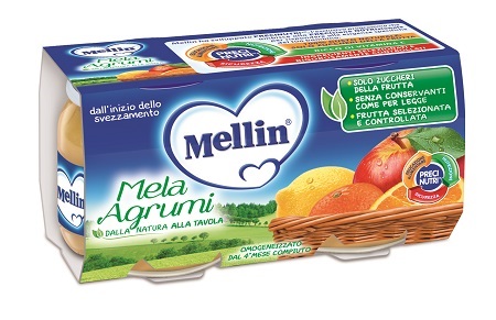 MELLIN OMOGENEIZZATO MELA AGRUMI 100 G 2 PEZZI - Farmaciapacini.it