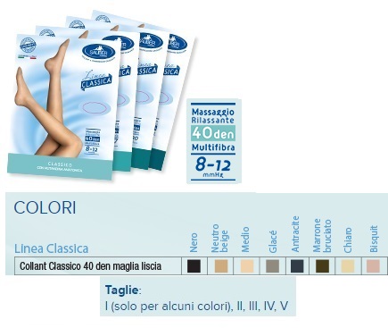 SAUBER COLLANT 40 DENARI MAGLIA LISCIA MARRONE BRUCIATO 5 LINEA CLASSICA - Farmaciapacini.it
