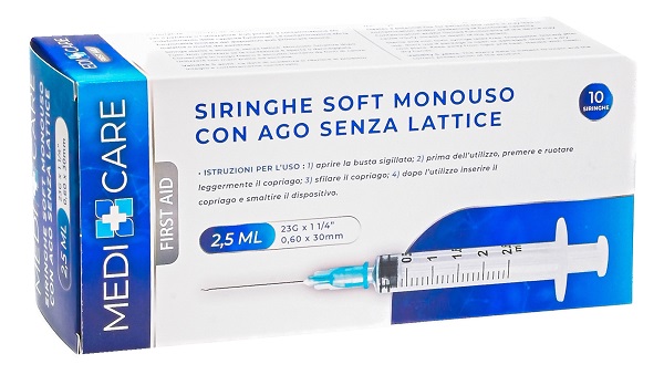 SIRINGA SOFT CAPACITA' 2,5ML AGO GAUGE 23 CONFEZIONE 10 PEZZI GAMMADIS - Farmaciapacini.it