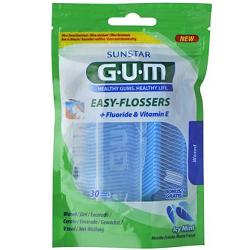 GUM EASY FLOSSERS FILO INTERDENTALE CON FORCELLA 30 PEZZI - Farmaciapacini.it
