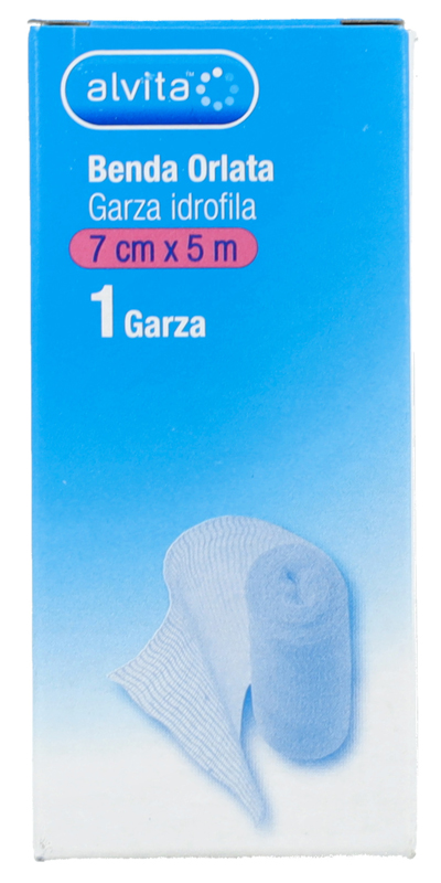 BENDA ORLATA GARZA IDROFILA ALVITA 7X500CM - Farmaciapacini.it