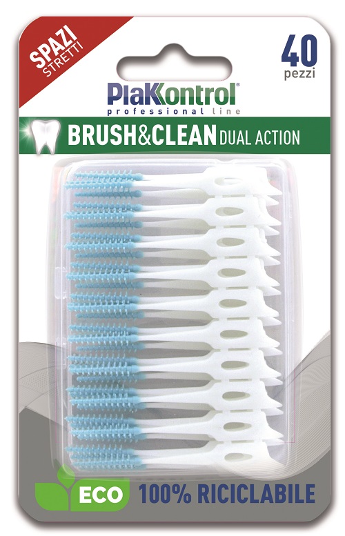 PLAKKONTROL BRUSH & CLEAN SCOVOLINI SPAZI STRETTI 40 PEZZI - Farmaciapacini.it