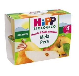 HIPP BIO FRUTTA GRATTUGGIATA MELA PERA 4X100 G - Farmaciapacini.it
