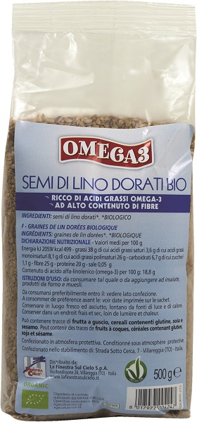 FSC OMEGA3 SEMI DI LINO DORATI BIO AD ALTO CONTENUTO DI FIBRA 500 G - Farmaciapacini.it