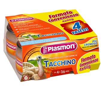 PLASMON OMOGENEIZZATO TACCHINO 4 X 80 G CON GIFT - Farmaciapacini.it