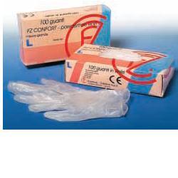 GUANTO IN VINILE CONFORT MISURA MEDIA ANTIADERENTE BIOCOMPATIBILE UTILIZZABILE ANCHE A CONTATTO CON SOSTANZE ALIMENTARI 100 PEZZI SENZA POLVERE - Farmaciapacini.it