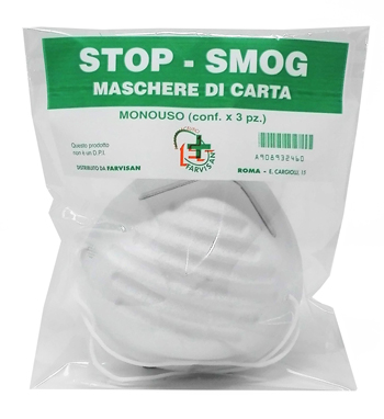 MASCHERE DI CARTA STOP-SMOG MONOUSO 3 PEZZI - Farmaciapacini.it