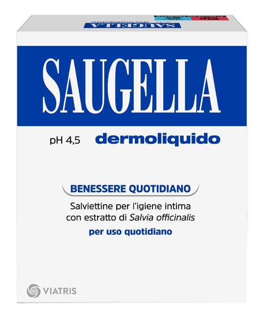 SAUGELLA DERMOLIQUIDO PH 4,5 SALVIETTINE IGIENE INTIMA BENESSERE QUOTIDIANO 10 PEZZI - Farmaciapacini.it