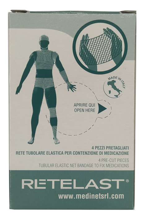 RETE TUBOLARE RETELAST ELASTICA PRETAGLIATA BIANCA PER TESTA O COSCIA 4 PEZZI - Farmaciapacini.it