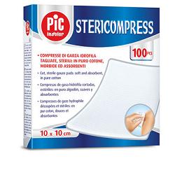 GARZA COMPRESSA IDROFILA PIC STERICOMPRESS 10X10 CM 4 BUSTE  25 PEZZI - Farmaciapacini.it