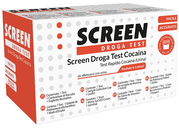 SCREEN DROGA TEST COCAINA TEST ANTIDROGA CON CONTENITORE URINA - Farmaciapacini.it