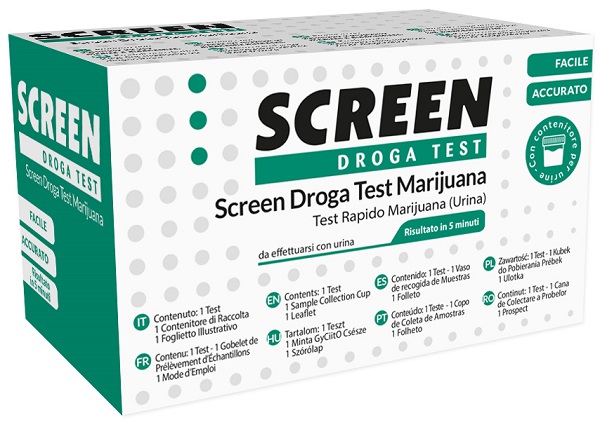 SCREEN DROGA TEST MARIJUANA TEST ANTIDROGA CON CONTENITORE URINA - Farmaciapacini.it