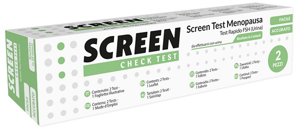 TEST RAPIDO PER L'INDIVIDUAZIONE DI FSH NELL'URINA CHE AIUTA AD INDIVIDUARE LA MENOPAUSA SCREEN CHECK TEST MENOPAUSA/FSH 2 PEZZI - Farmaciapacini.it