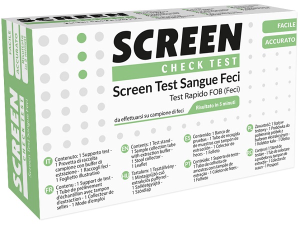 TEST RAPIDO CHE RILEVA LA PRESENZA DI SANGUE OCCULTO NELLE FECI 1 PEZZI SCREEN TEST SANGUE FECI 1 PEZZO - Farmaciapacini.it