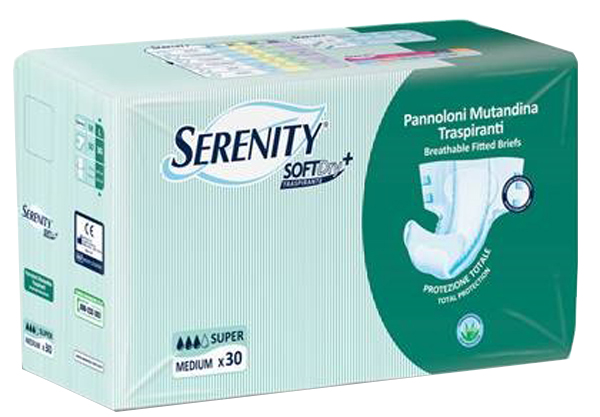 PANNOLONE PER INCONTINENZA A MUTANDINA SERENITY SOFTDRY+ ALOE SUPER MEDIUM 30 PEZZI - Farmaciapacini.it