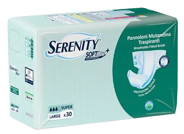 PANNOLONE PER INCONTINENZA A MUTANDINA SERENITY SOFTDRY+ ALOE SUPER LARGE 30 PEZZI - Farmaciapacini.it