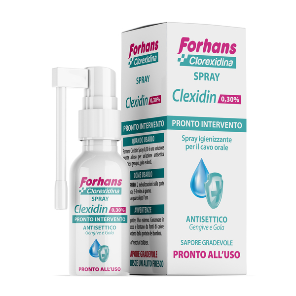 COLLUTORIO SPRAY CON CLOREXIDINA FORHANS CLEXIDIN 50ML - Farmaciapacini.it