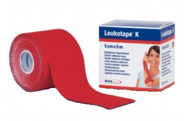 BENDA ADESIVA LEUKOTAPE K PER TAPING FISIOTERAPICO LARGHEZZA 5 CM LUNGHEZZA 5 M COLORE ROSSO IN ROTOLO - Farmaciapacini.it