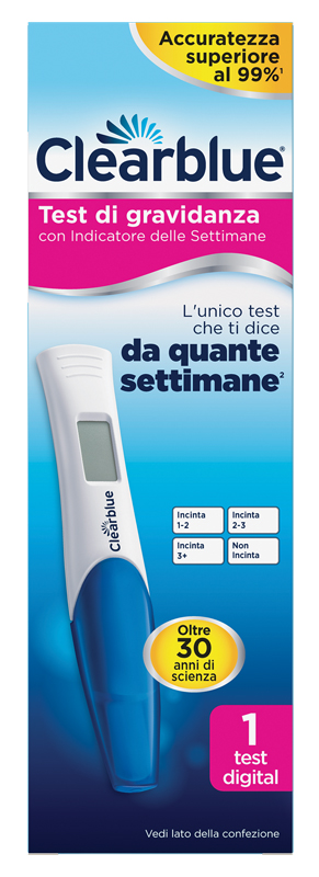 TEST DI GRAVIDANZA CLEARBLUE CON INDICATORE DELLE SETTIMANE 1 PEZZO - Farmaciapacini.it