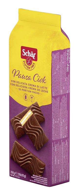 SCHAR PAUSA CIOK MERENDINE DI PAN DI SPAGNA CON CREMA DI LATTE 10 PEZZI DA 35 G - Farmaciapacini.it