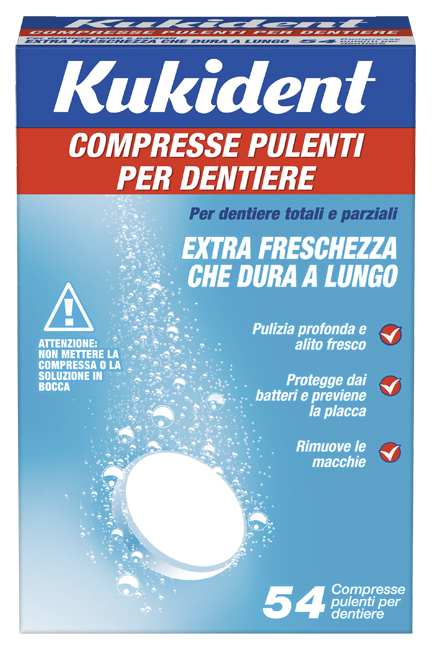 KUKIDENT CLEANSER FRESCH 54 COMPRESSE PULIZIA PROTESI DENTARIE - Farmaciapacini.it