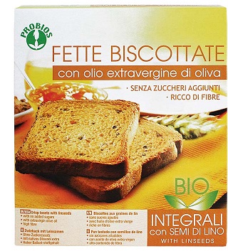 FETTE BISCOTTATE INTEGRALI AI SEMI DI LINO SENZA ZUCCHERO 270 G - Farmaciapacini.it