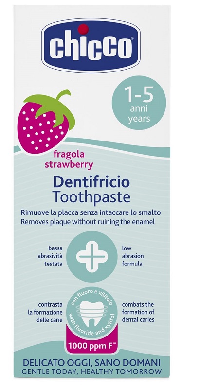 CHICCO DENTIFRICIO FRAGOLA 50 ML 12M+ CON FLUORO - Farmaciapacini.it