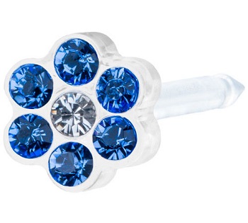 BLOMDAHL FORALOBO MP DAISY 5MM SAPPHIRE/CRYSTAL - Farmaciapacini.it