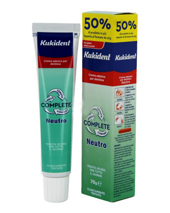 KUKIDENT NEUTRO COMPLETE CREMA ADESIVA PER PROTESI DENTARIE 70 G - Farmaciapacini.it